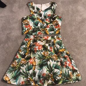 Miss Behave Two-Piece Tropical Dress Set - Small